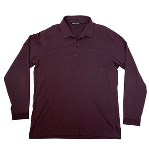 Travis Mathew Maroon Long Sleeve Polo Shirt